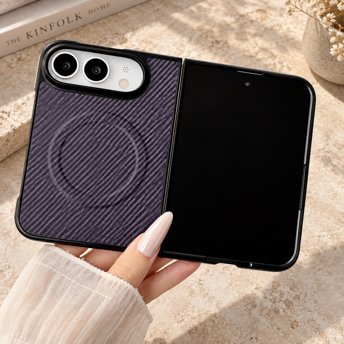 Premium iPhone Case Magnetic Carbon Fiber Pattern Soft TPU Shockproof Anti Knock Slim Protective Durable Non Slip Wireless Charging Phone Cover Shell Case