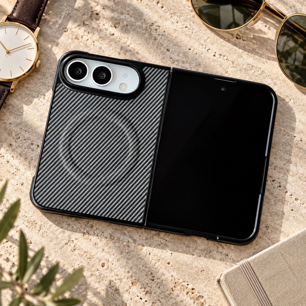 Premium iPhone Case Magnetic Carbon Fiber Pattern Soft TPU Shockproof Anti Knock Slim Protective Durable Non Slip Wireless Charging Phone Cover Shell Case