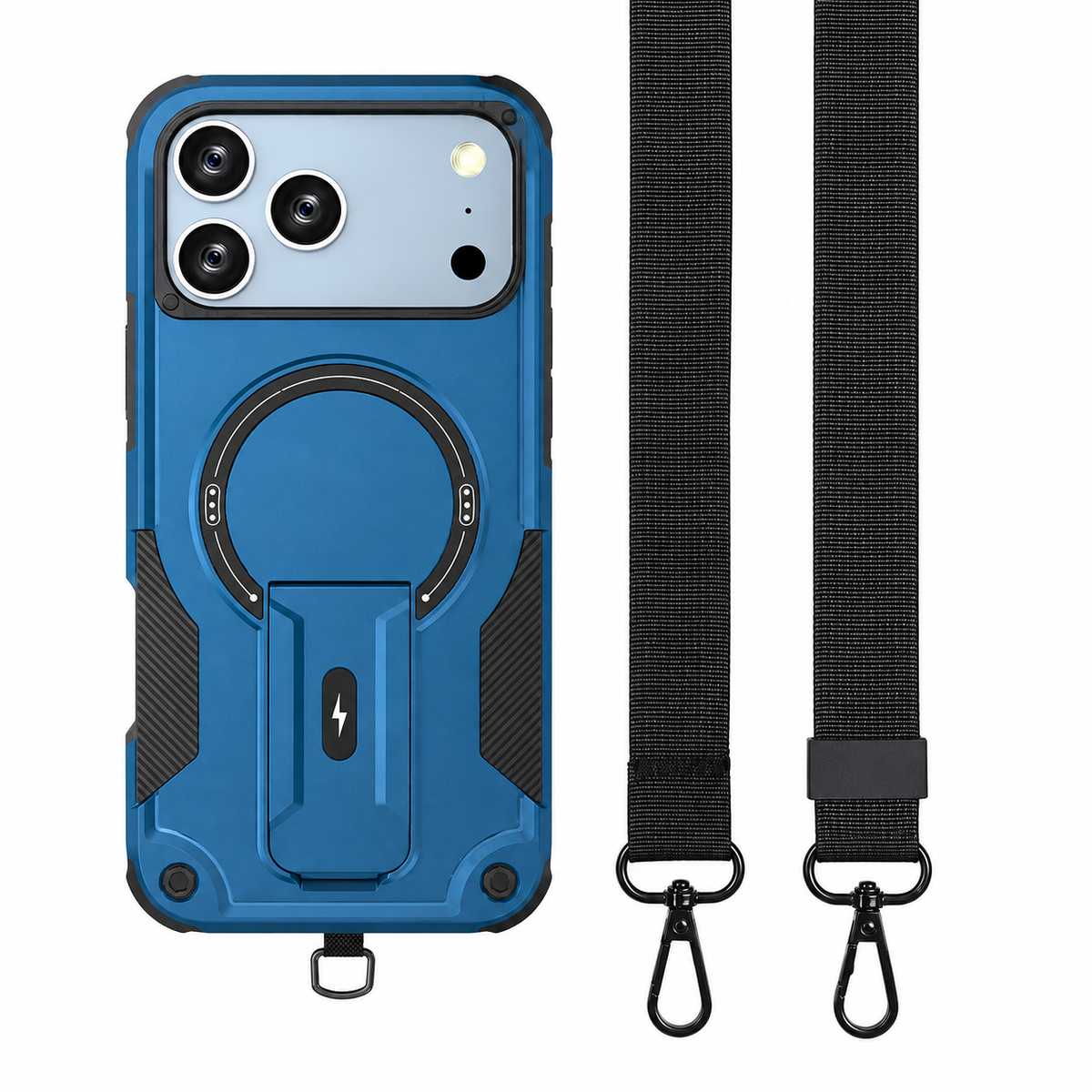 Premium iPhone Case Magnetic Crossbody Lanyard Shockproof Protective Cover Hidden Stand Silicone Anti Scratch Non Slip Dustproof Slim Rugged Case