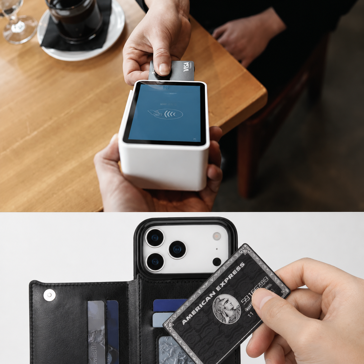 Premium iPhone Case Magnetic Flip Wallet Cover Faux Leather Card Holder Kickstand Shockproof Full Body Camera Lens Guard Slim Design