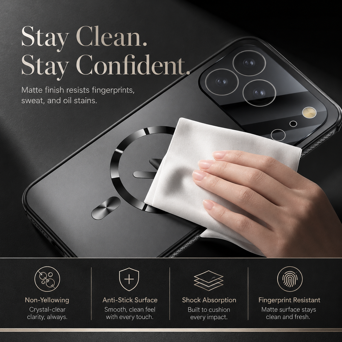 Premium iPhone Case Magnetic Frosted Heat Dissipation Protective Cover Camera Lens Protection Anti Scratch Slim Full Coverage Cooling Matte Case Design