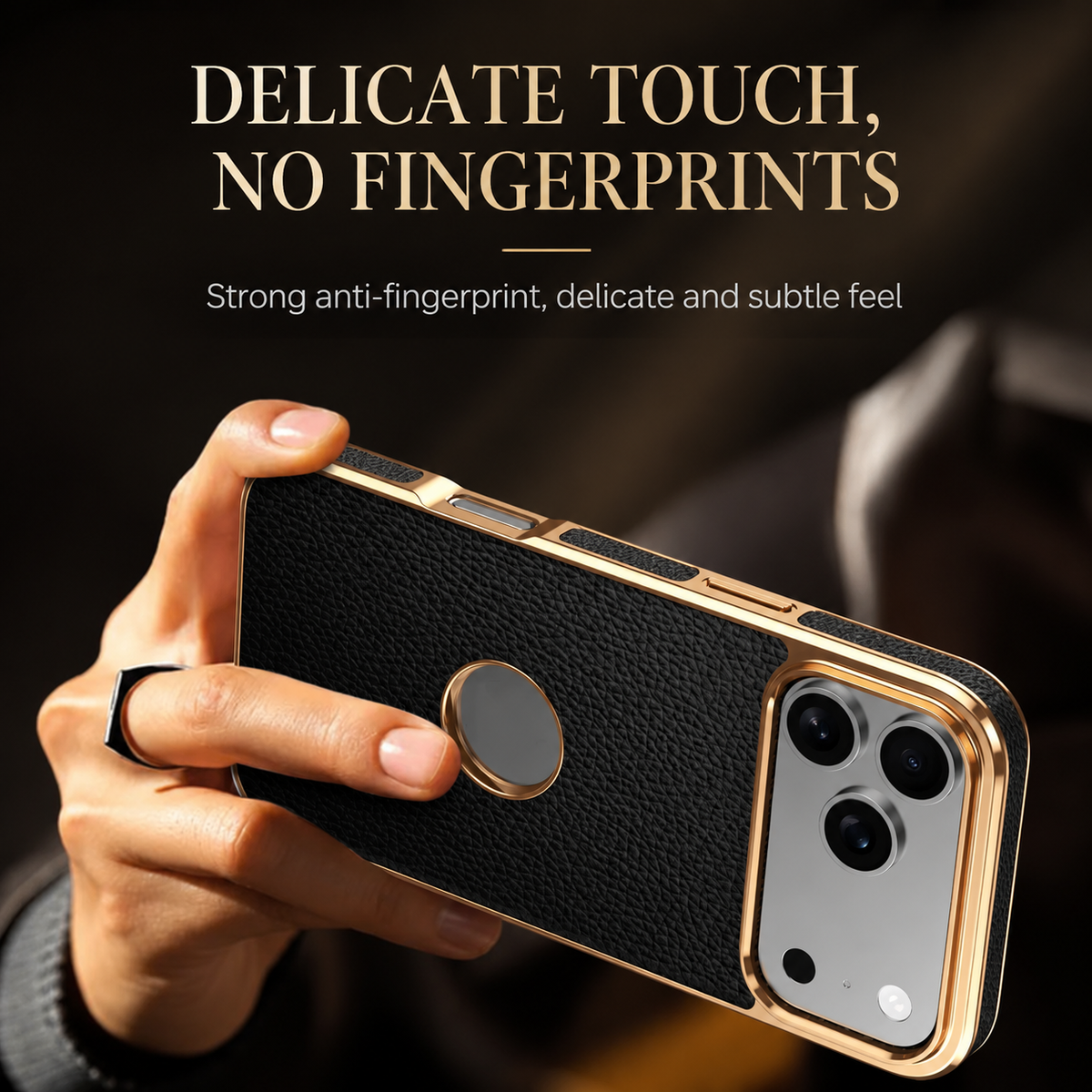 Premium iPhone Case Magnetic Genuine Leather Cowhide Lychee Texture Slim Protective Cover MagSafe Compatible Anti Fingerprint Non Slip Grip