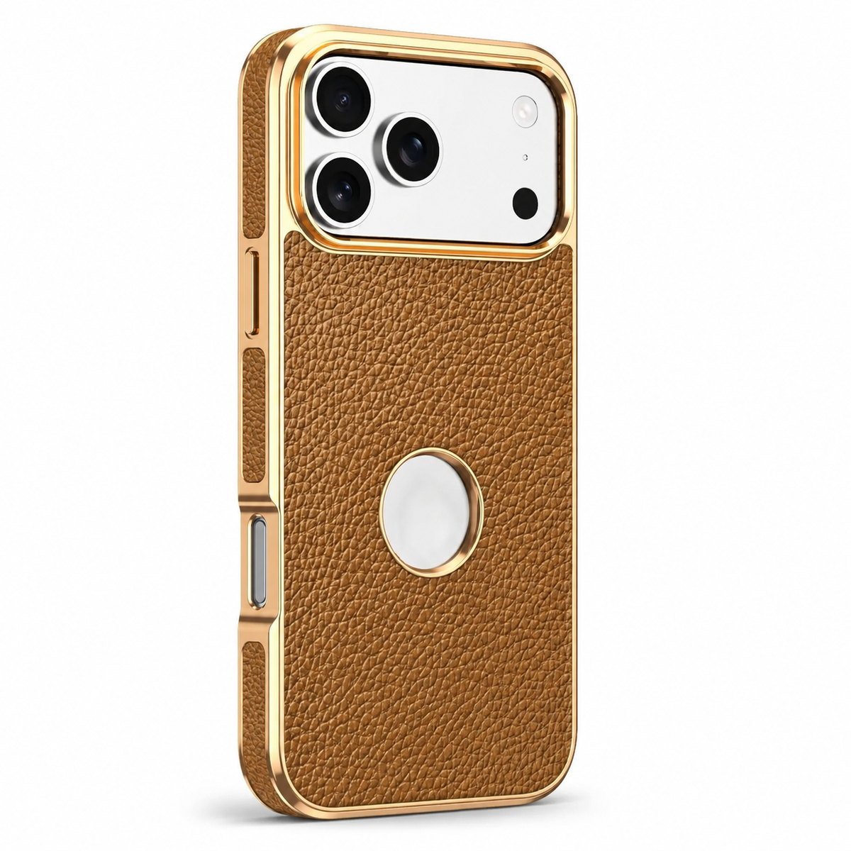 Premium iPhone Case Magnetic Genuine Leather Cowhide Lychee Texture Slim Protective Cover MagSafe Compatible Anti Fingerprint Non Slip Grip