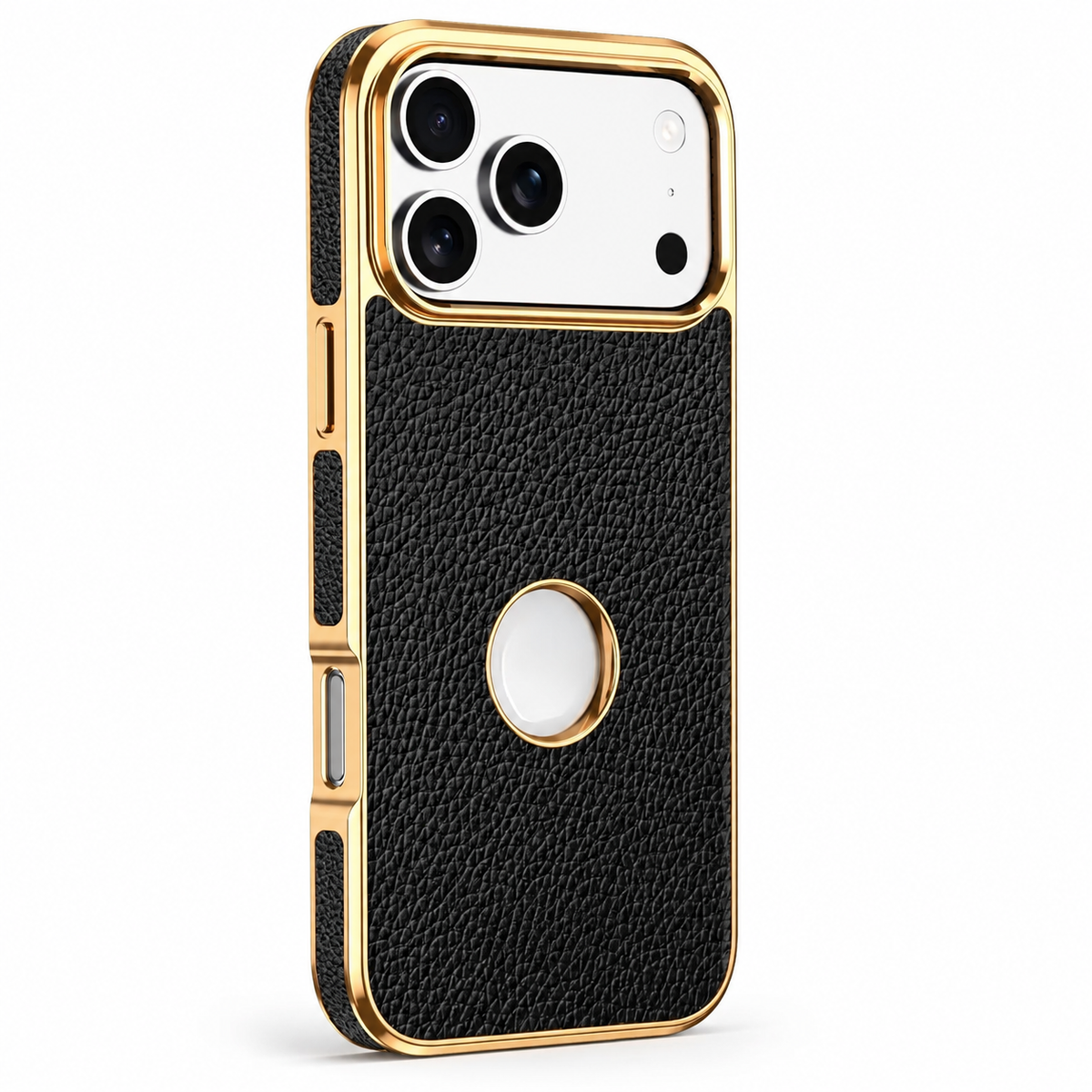 Premium iPhone Case Magnetic Genuine Leather Cowhide Lychee Texture Slim Protective Cover MagSafe Compatible Anti Fingerprint Non Slip Grip