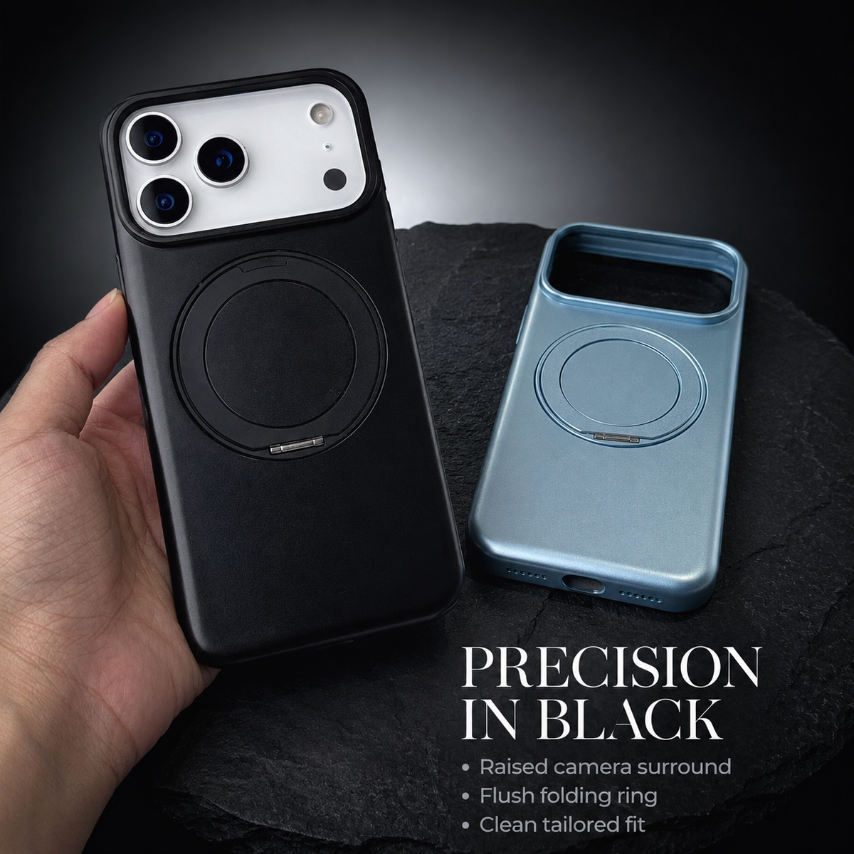 Premium iPhone Case Magnetic Holder 360 Rotating Stand MagSafe Original Color Hard PC Shell Shockproof Slim Anti Drop Durable Protective Phone Cover Case