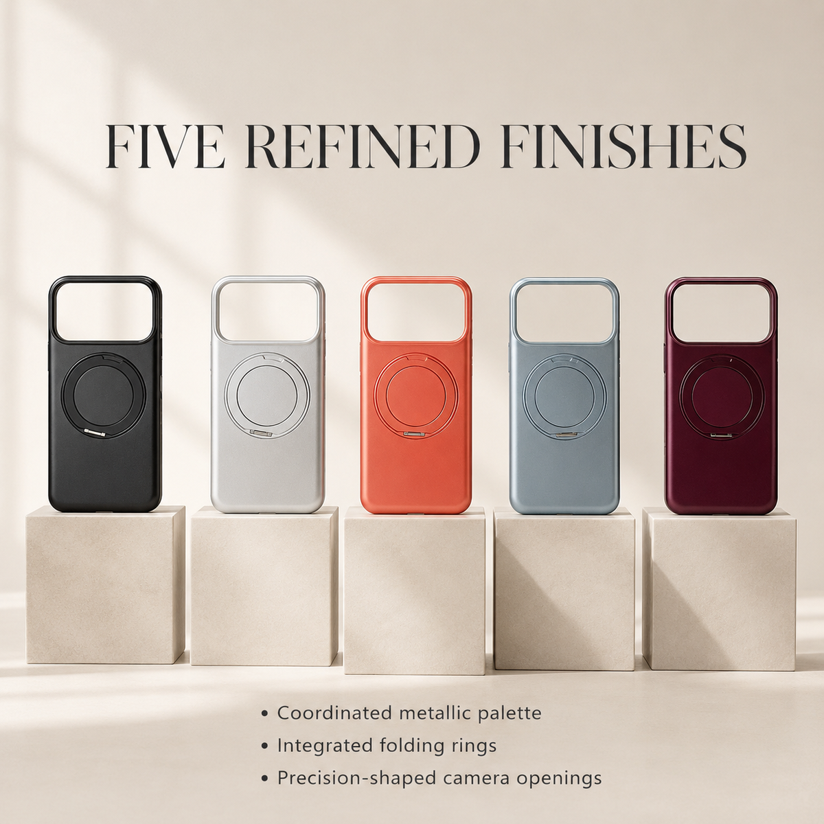 Premium iPhone Case Magnetic Holder 360 Rotating Stand MagSafe Original Color Hard PC Shell Shockproof Slim Anti Drop Durable Protective Phone Cover Case