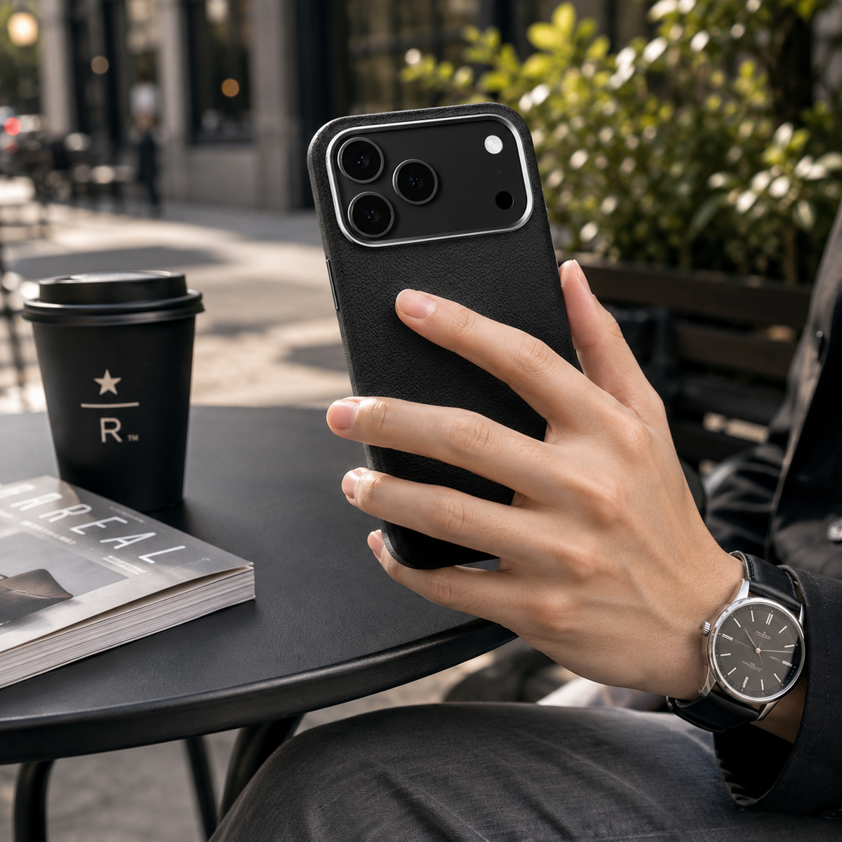 Premium iPhone Case Magnetic Leather Cover Metal Camera Protection Shockproof Anti Fingerprint Full Coverage MagSafe Wireless Charging Slim Protective