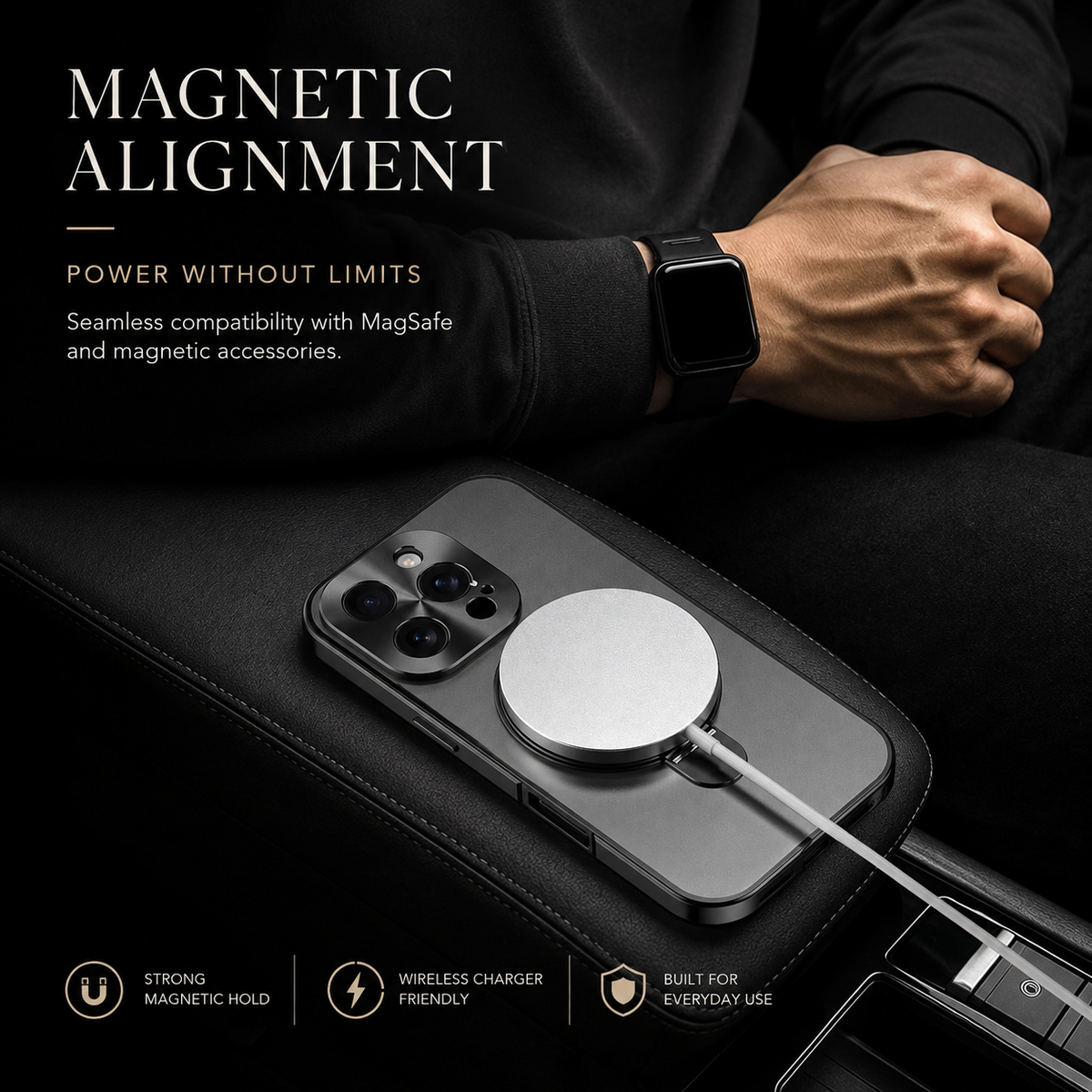 Premium iPhone Case Magnetic Metal Frame Glass Back Shockproof Full Coverage Protective Cover Anti Scratch Anti Fingerprint Non Slip Mirror Clear Tough Case