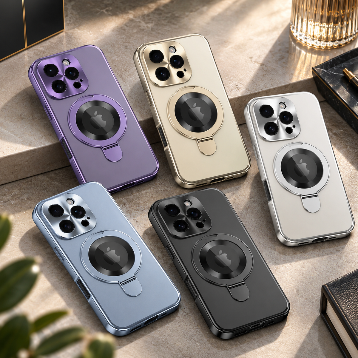Premium iPhone Case Magnetic Metal Frame Glass Back Shockproof Full Coverage Protective Cover Anti Scratch Anti Fingerprint Non Slip Mirror Clear Tough Case