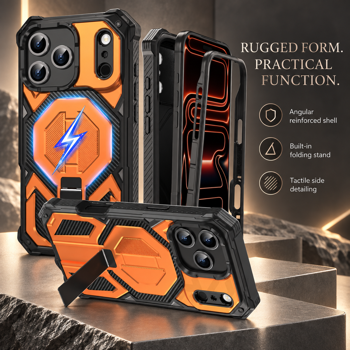 Premium iPhone Case Magnetic Military Grade Shockproof Heavy Shock Absorption Anti Drop Rugged Slim Durable Tough Full Protective Phone Cover Shell Case