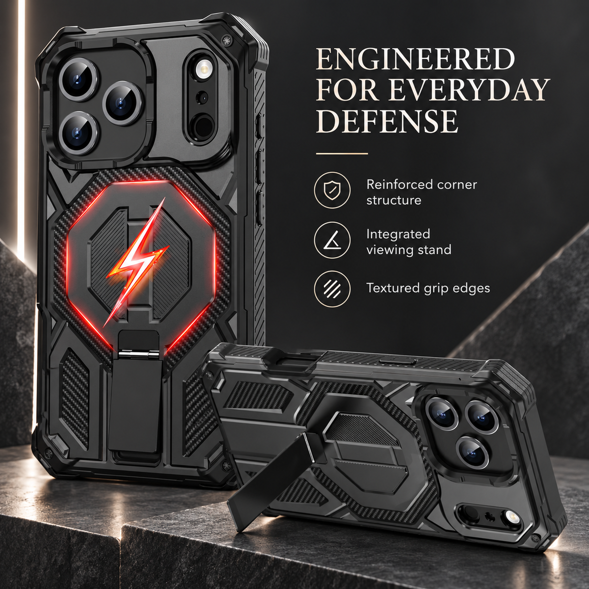 Premium iPhone Case Magnetic Military Grade Shockproof Heavy Shock Absorption Anti Drop Rugged Slim Durable Tough Full Protective Phone Cover Shell Case