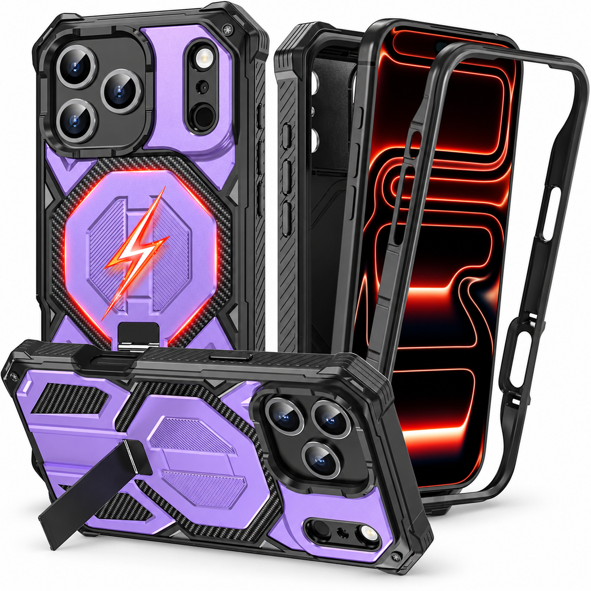 Premium iPhone Case Magnetic Military Grade Shockproof Heavy Shock Absorption Anti Drop Rugged Slim Durable Tough Full Protective Phone Cover Shell Case
