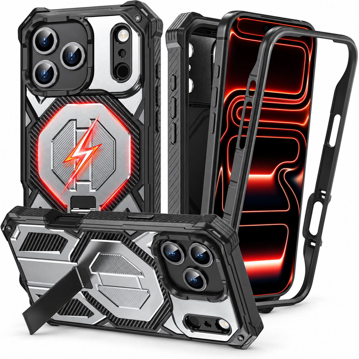 Premium iPhone Case Magnetic Military Grade Shockproof Heavy Shock Absorption Anti Drop Rugged Slim Durable Tough Full Protective Phone Cover Shell Case