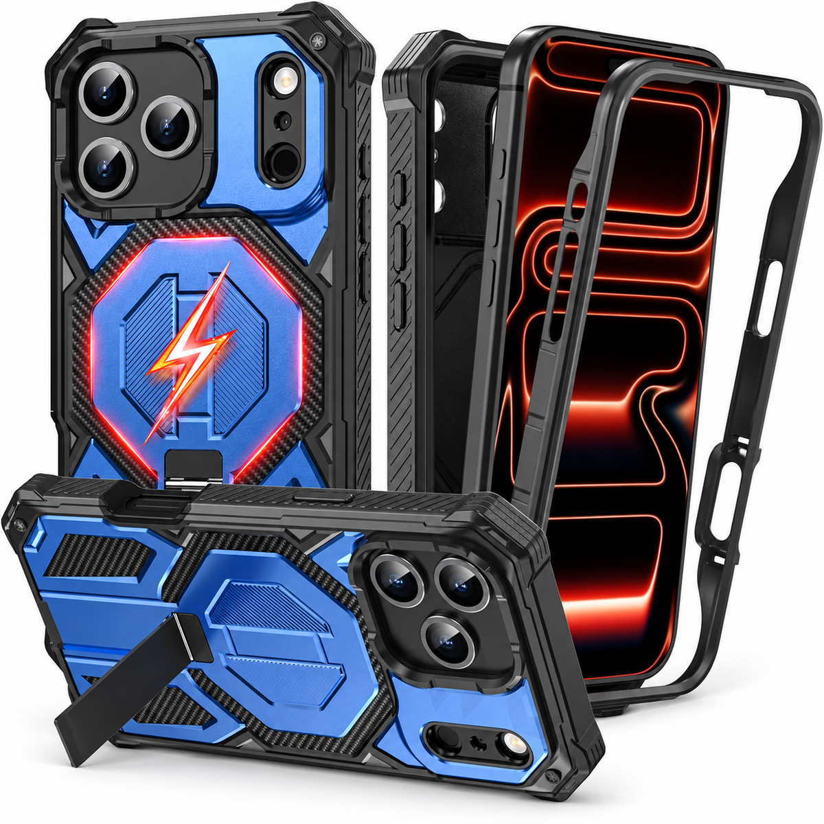 Premium iPhone Case Magnetic Military Grade Shockproof Heavy Shock Absorption Anti Drop Rugged Slim Durable Tough Full Protective Phone Cover Shell Case
