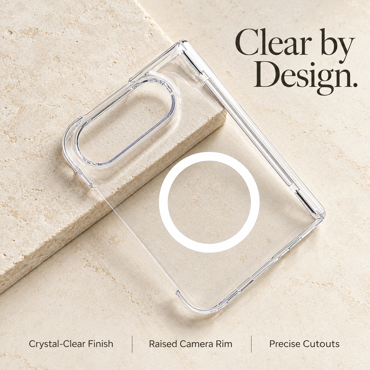 Premium iPhone Case Magnetic Minimalist High Transparency Skin Friendly Acrylic Shockproof Slim Clear Protective Anti Scratch Durable Phone Cover Case