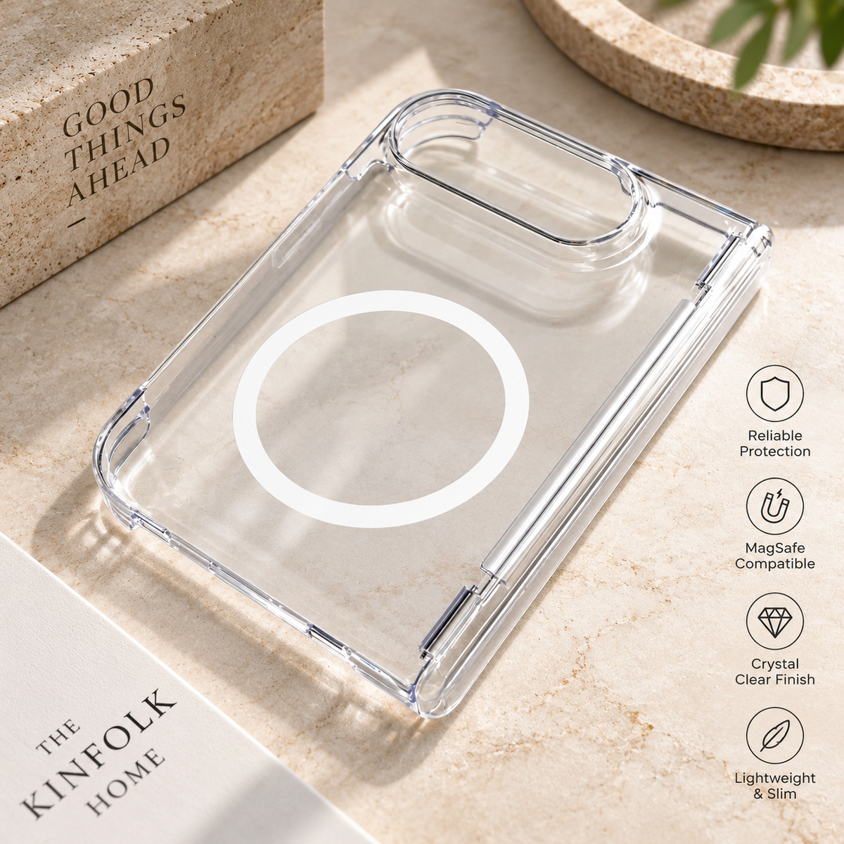 Premium iPhone Case Magnetic Minimalist High Transparency Skin Friendly Acrylic Shockproof Slim Clear Protective Anti Scratch Durable Phone Cover Case