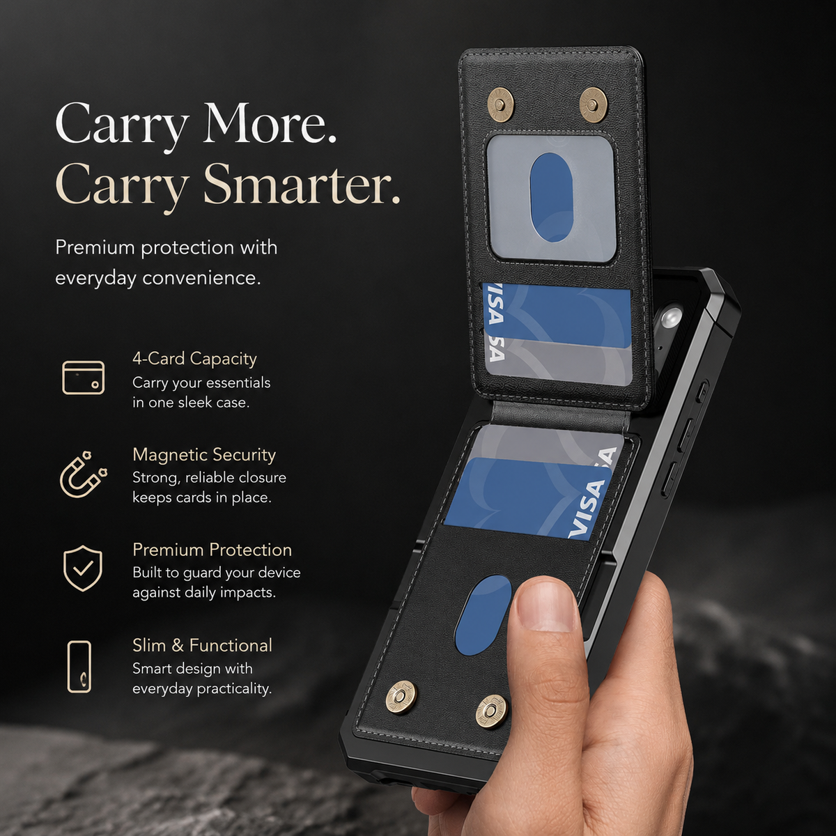 Premium iPhone Case Magnetic PU Leather Wallet Card Holder Flip Cover Shockproof Kickstand Anti Scratch Anti Fingerprint TPU Bumper Protective Case