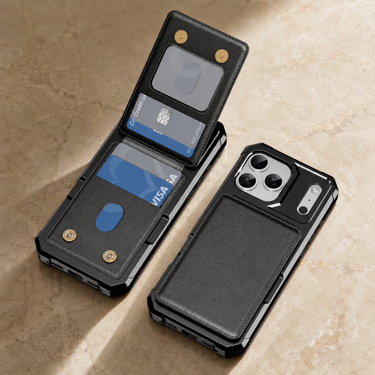 Premium iPhone Case Magnetic PU Leather Wallet Card Holder Flip Cover Shockproof Kickstand Anti Scratch Anti Fingerprint TPU Bumper Protective Case