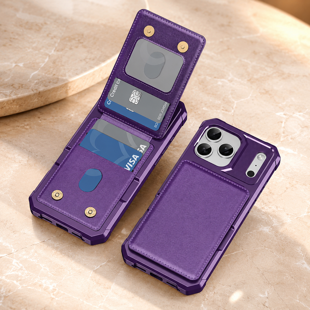 Premium iPhone Case Magnetic PU Leather Wallet Card Holder Flip Cover Shockproof Kickstand Anti Scratch Anti Fingerprint TPU Bumper Protective Case