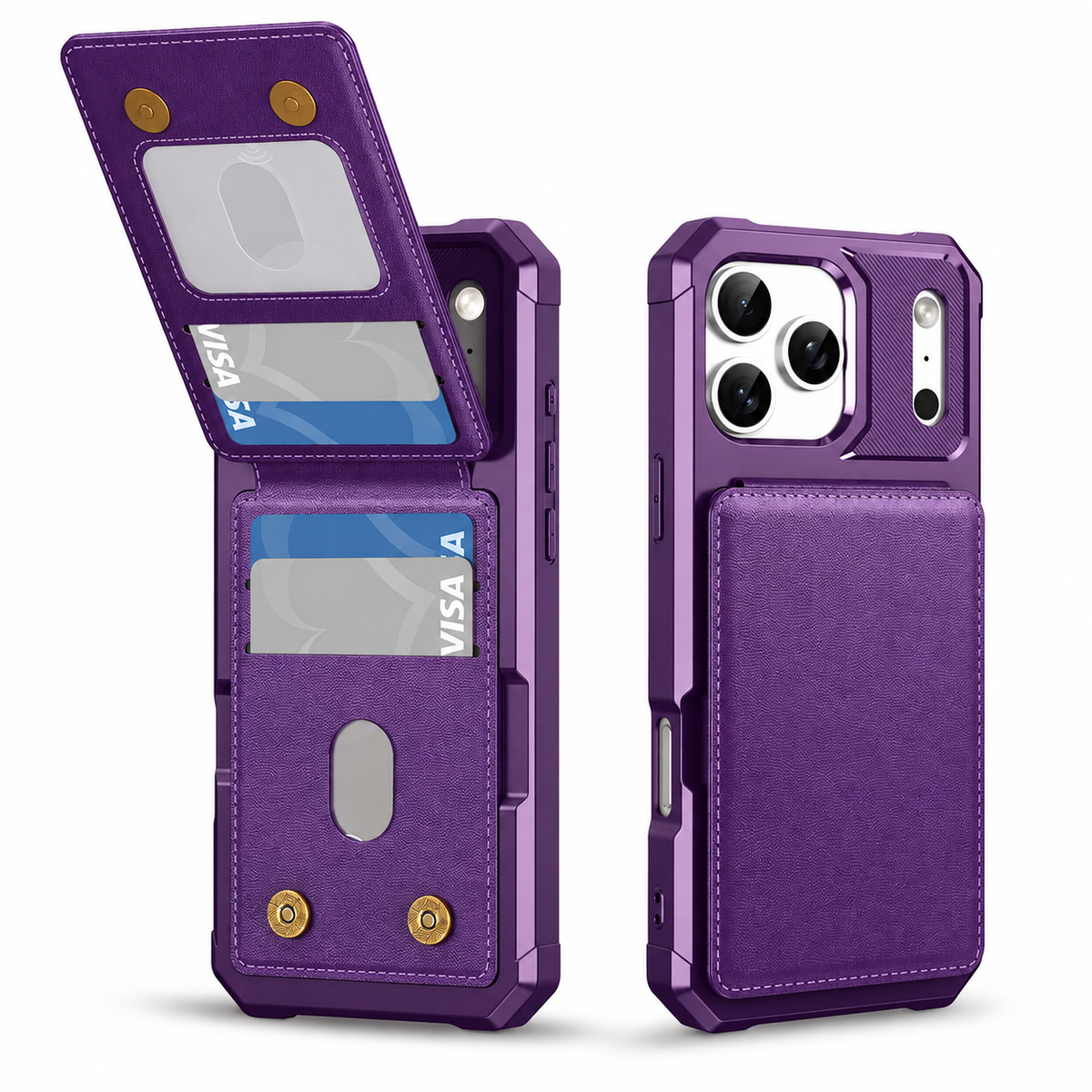 Premium iPhone Case Magnetic PU Leather Wallet Card Holder Flip Cover Shockproof Kickstand Anti Scratch Anti Fingerprint TPU Bumper Protective Case