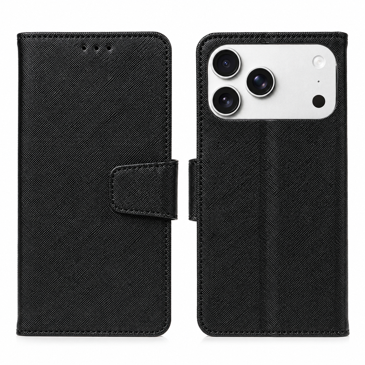 Premium iPhone Case Magnetic PU Leather Wallet Shockproof Protective Cover Anti Scratch Non Slip Slim Card Storage Soft Touch Full Coverage Fashion