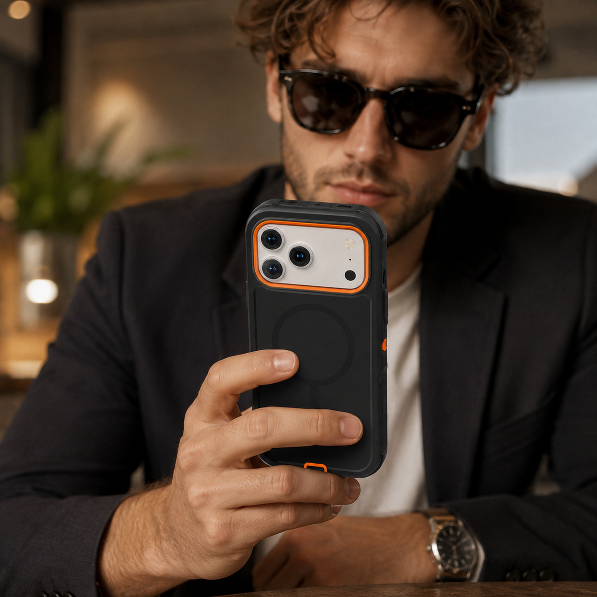 Premium iPhone Case Magnetic Protective Cover Rugged Defense Shockproof Armor Dual Layer Belt Clip Full Port Protection Anti Slip Grip Heavy Duty Case
