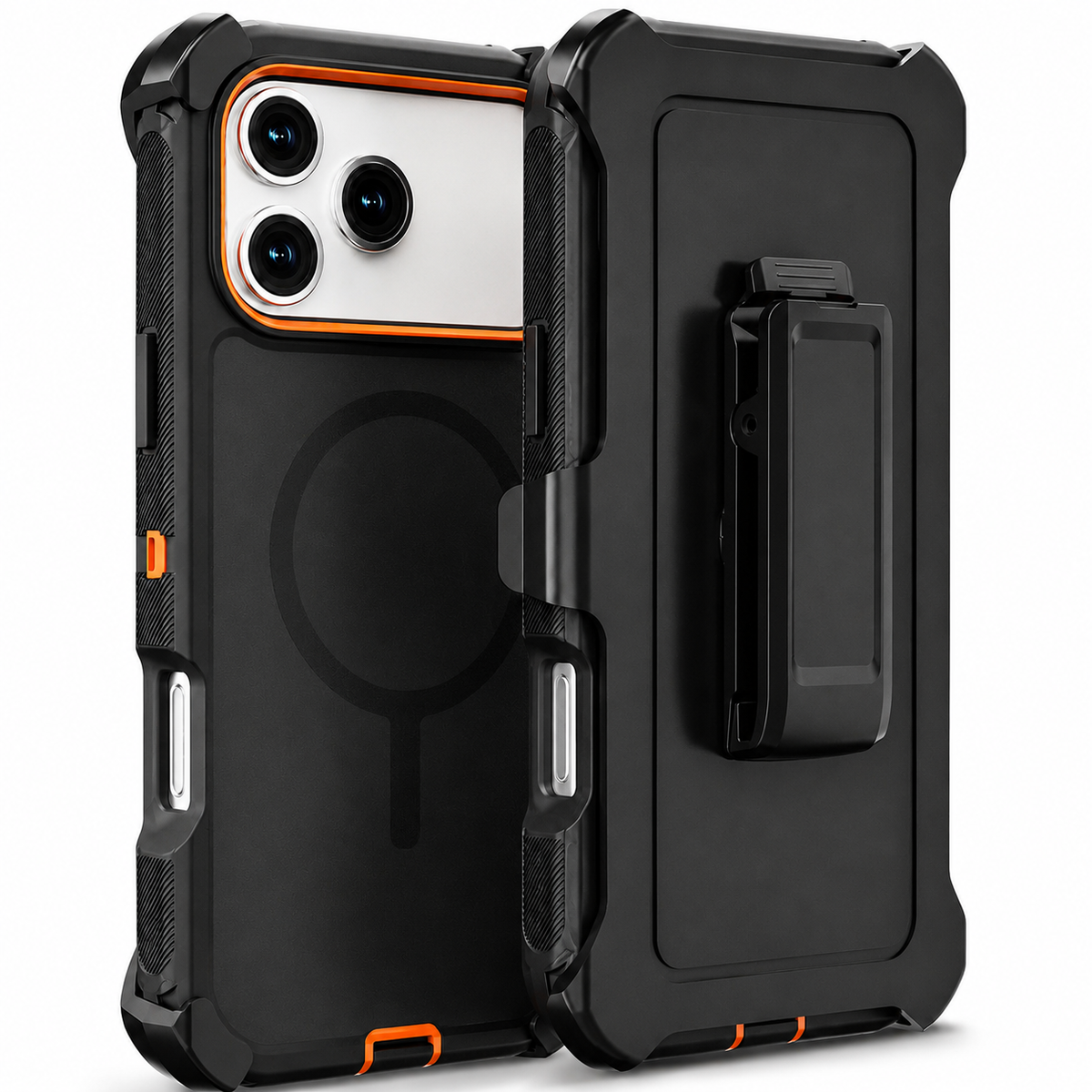 Premium iPhone Case Magnetic Protective Cover Rugged Defense Shockproof Armor Dual Layer Belt Clip Full Port Protection Anti Slip Grip Heavy Duty Case