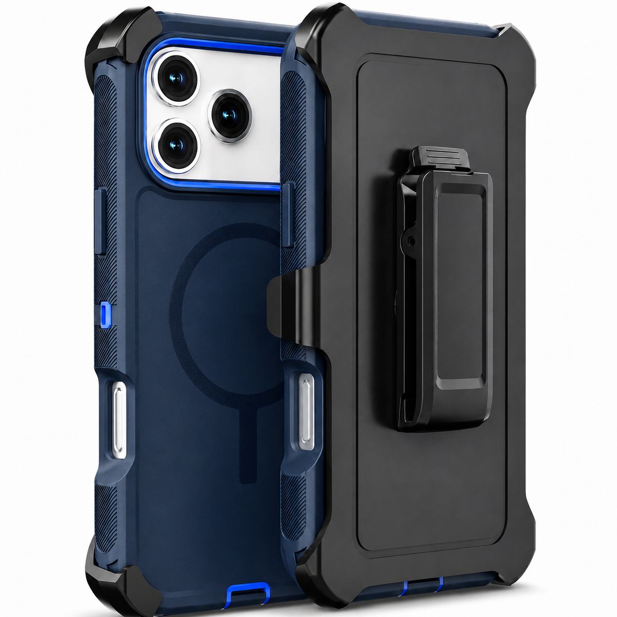 Premium iPhone Case Magnetic Protective Cover Rugged Defense Shockproof Armor Dual Layer Belt Clip Full Port Protection Anti Slip Grip Heavy Duty Case