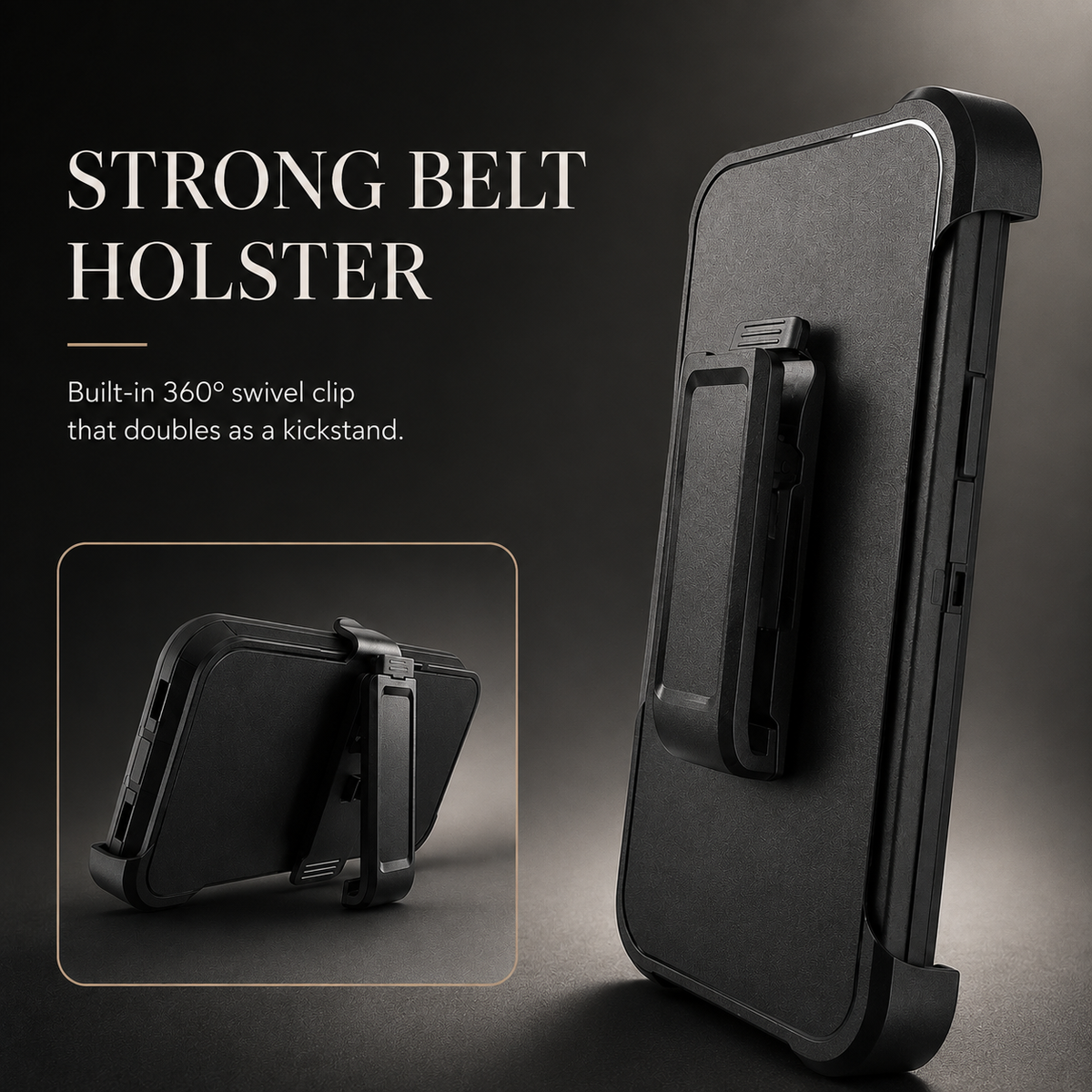 Premium iPhone Case Magnetic Protective Cover Rugged Defense Shockproof Armor Dual Layer Belt Clip Full Port Protection Anti Slip Grip Heavy Duty Case
