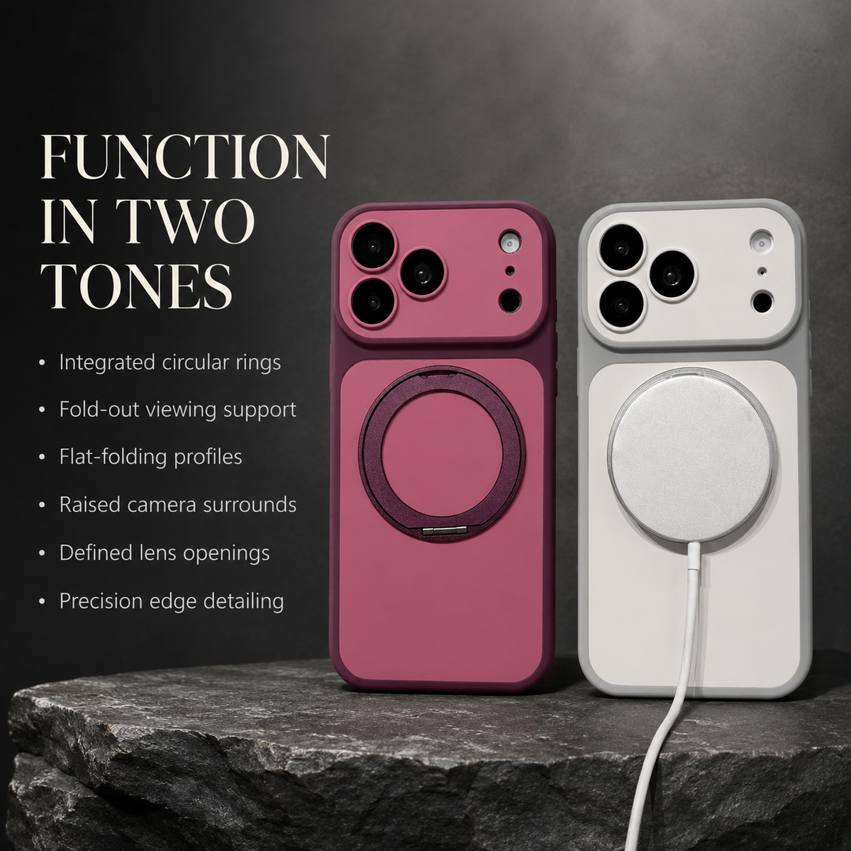 Premium iPhone Case Magnetic Ring Holder Metal Bracket Stand MagSafe Shockproof Slim Anti Drop Non Slip Durable Full Camera Protective Phone Cover Case
