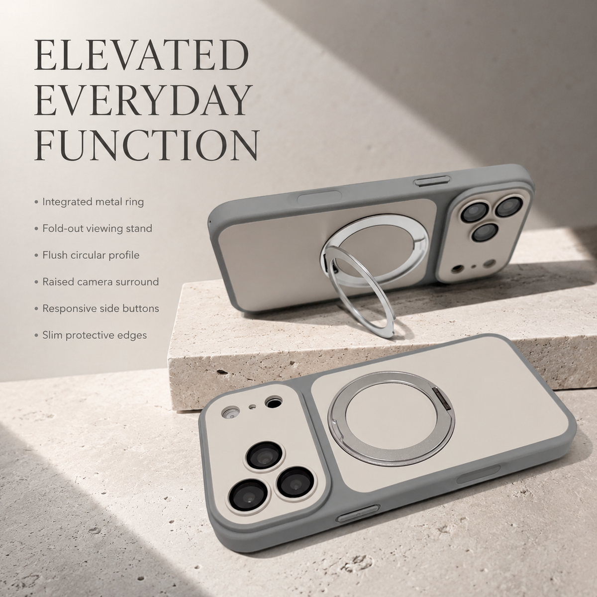 Premium iPhone Case Magnetic Ring Holder Metal Bracket Stand MagSafe Shockproof Slim Anti Drop Non Slip Durable Full Camera Protective Phone Cover Case
