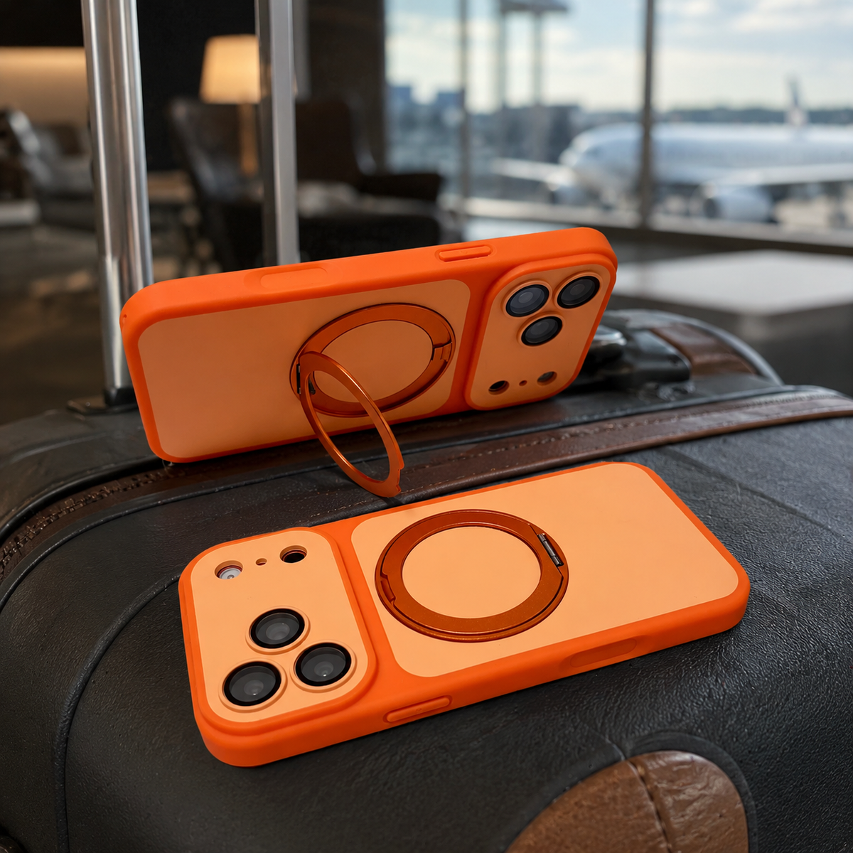 Premium iPhone Case Magnetic Ring Holder Metal Bracket Stand MagSafe Shockproof Slim Anti Drop Non Slip Durable Full Camera Protective Phone Cover Case