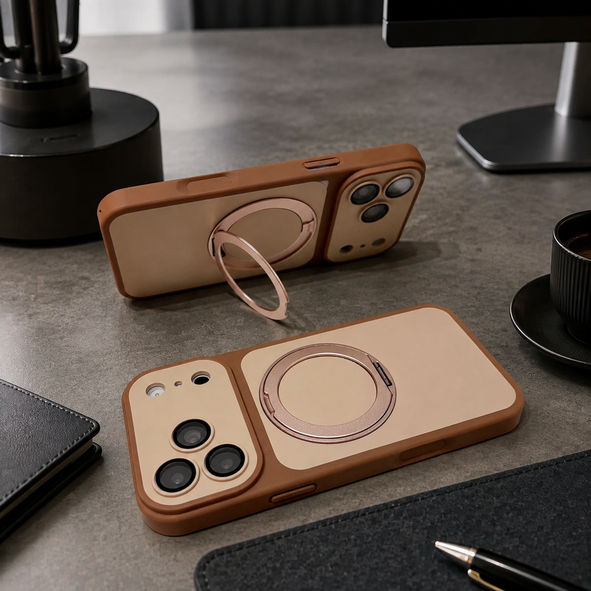 Premium iPhone Case Magnetic Ring Holder Metal Bracket Stand MagSafe Shockproof Slim Anti Drop Non Slip Durable Full Camera Protective Phone Cover Case
