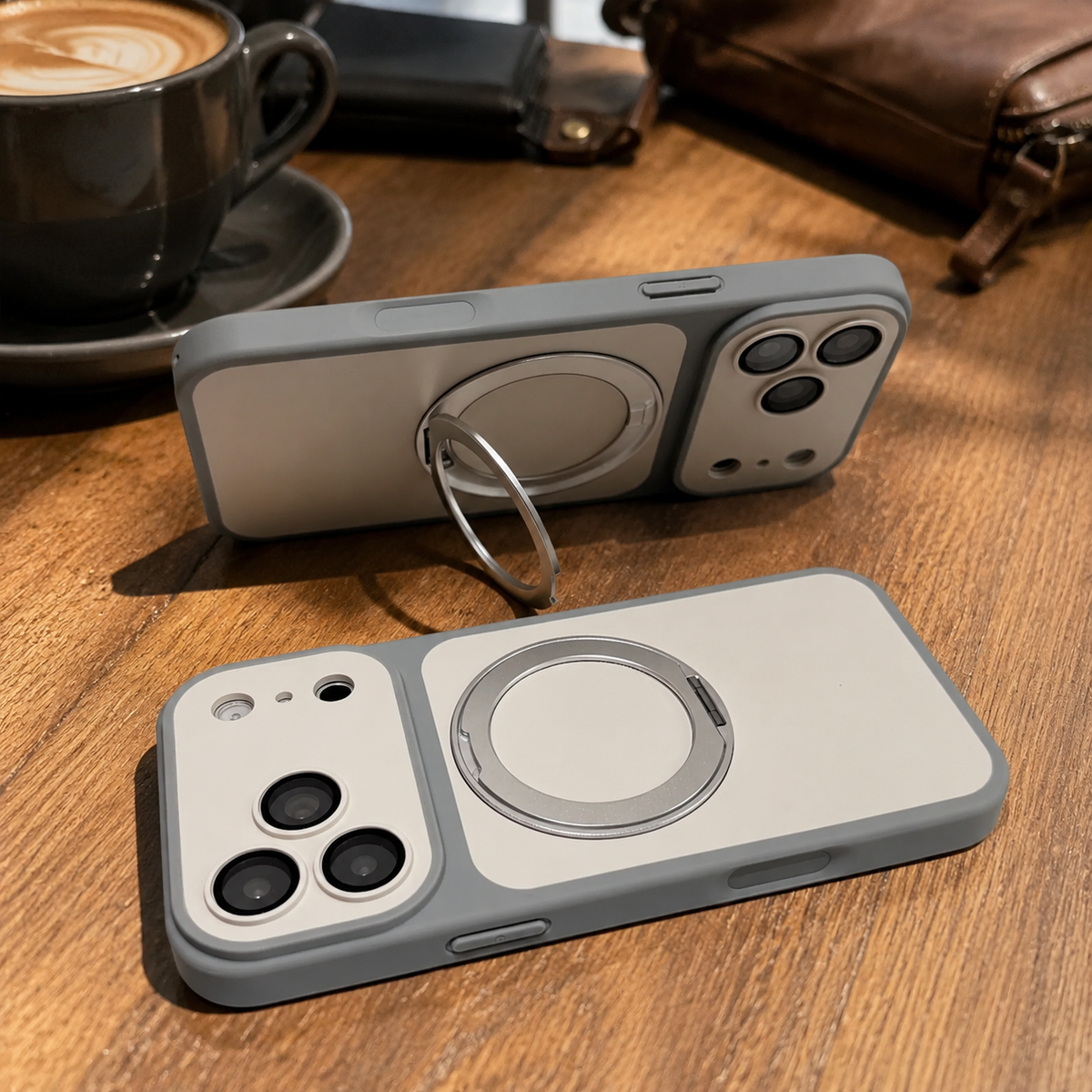 Premium iPhone Case Magnetic Ring Holder Metal Bracket Stand MagSafe Shockproof Slim Anti Drop Non Slip Durable Full Camera Protective Phone Cover Case