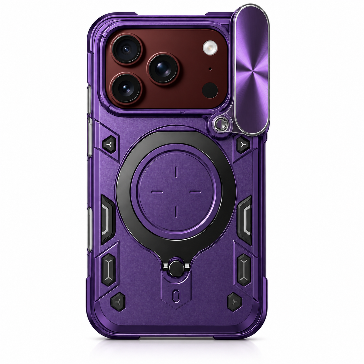 Premium iPhone Case Magnetic Ring Holder Shockproof Armor Shell Slide Camera Protection Tough Anti Scratch Slim Protective Durable Grip Phone Cover Case