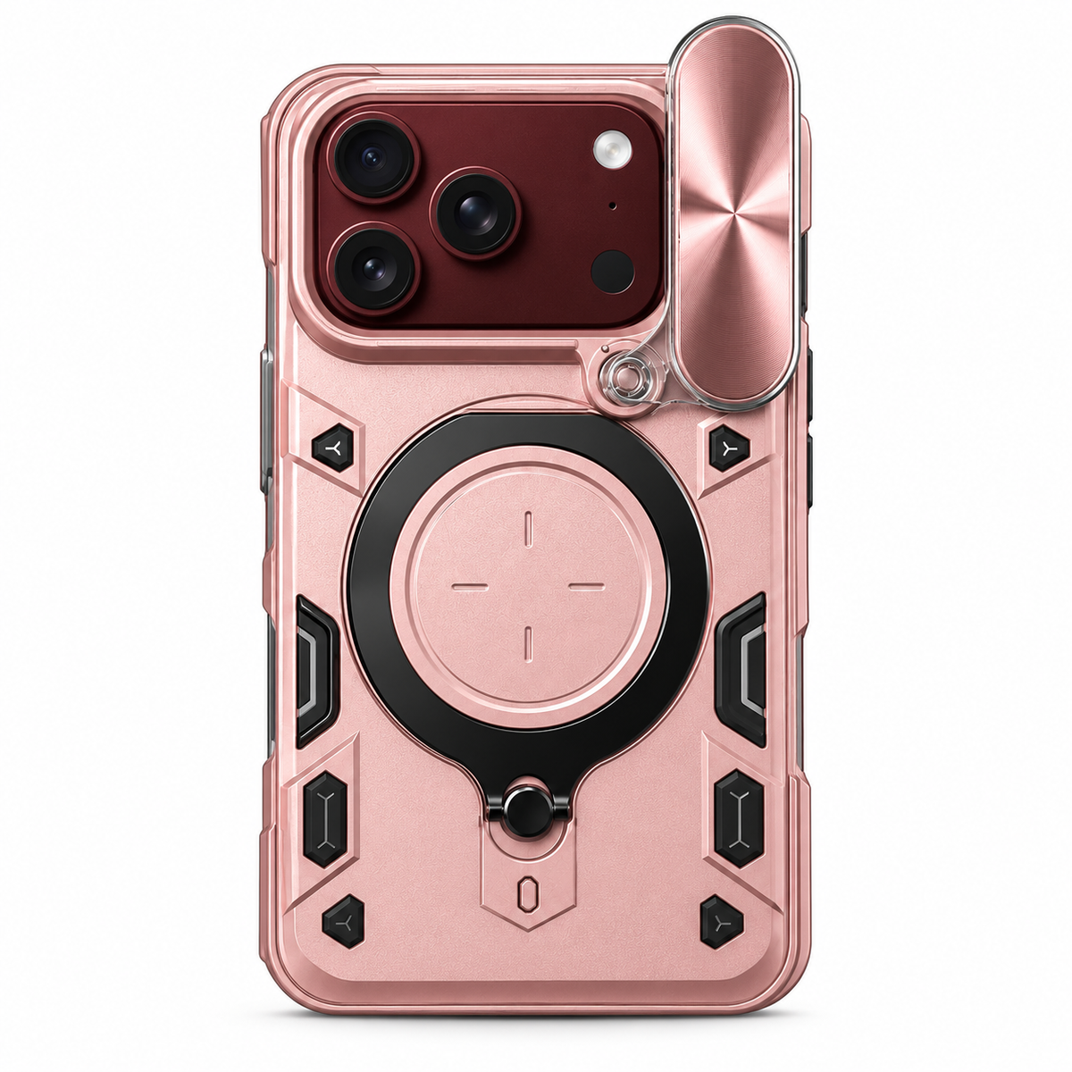 Premium iPhone Case Magnetic Ring Holder Shockproof Armor Shell Slide Camera Protection Tough Anti Scratch Slim Protective Durable Grip Phone Cover Case