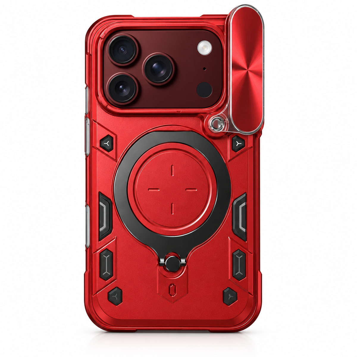 Premium iPhone Case Magnetic Ring Holder Shockproof Armor Shell Slide Camera Protection Tough Anti Scratch Slim Protective Durable Grip Phone Cover Case