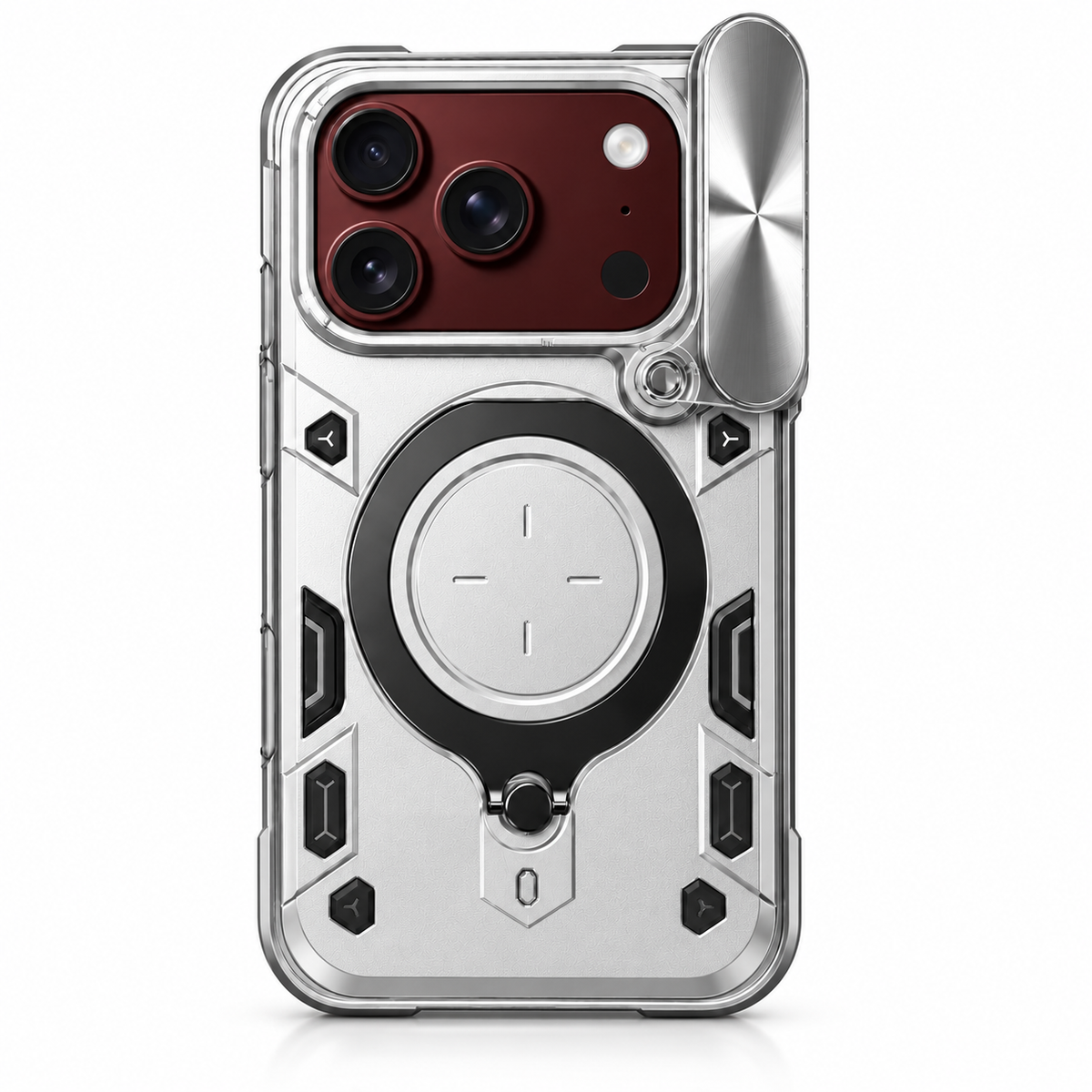 Premium iPhone Case Magnetic Ring Holder Shockproof Armor Shell Slide Camera Protection Tough Anti Scratch Slim Protective Durable Grip Phone Cover Case
