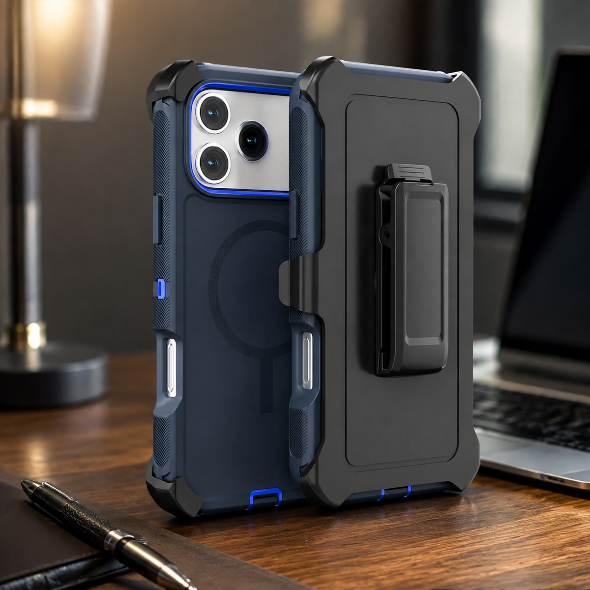 Premium iPhone Case Magnetic Rugged Defender Shockproof Armor Dual Layer Belt Clip Holder Protective Cover Full Port Protection Anti Slip Grip Heavy Duty Design