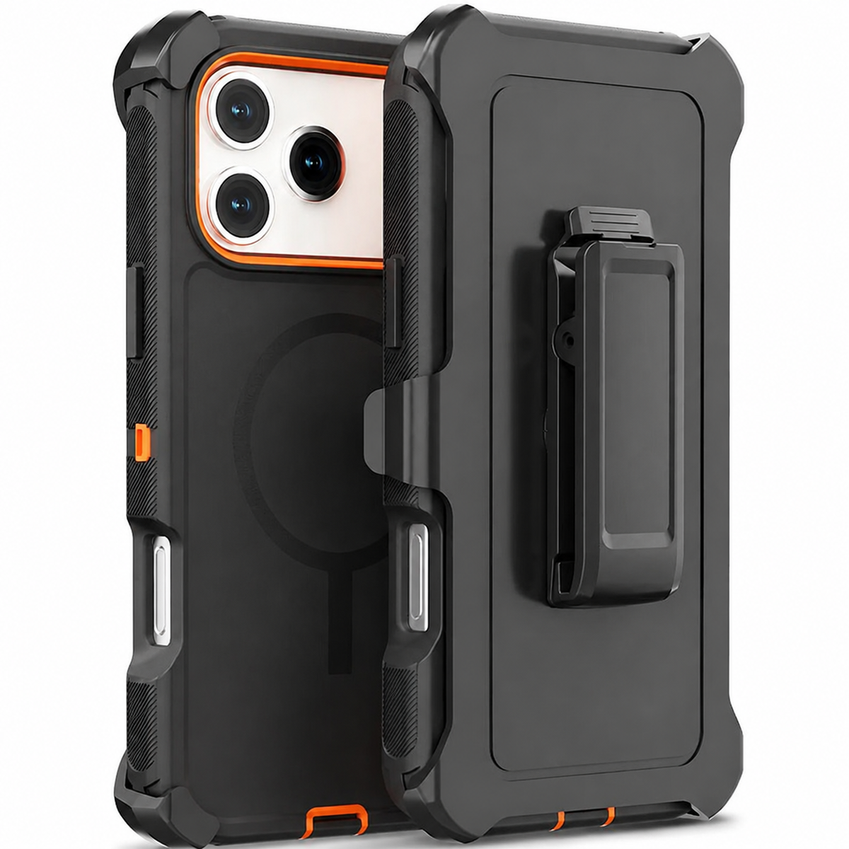 Premium iPhone Case Magnetic Rugged Defender Shockproof Armor Dual Layer Belt Clip Holder Protective Cover Full Port Protection Anti Slip Grip Heavy Duty Design
