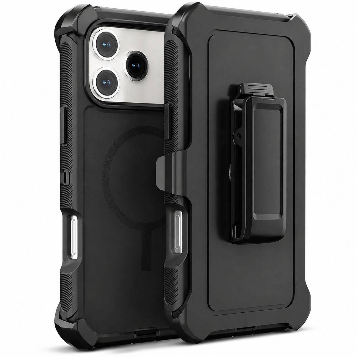 Premium iPhone Case Magnetic Rugged Defender Shockproof Armor Dual Layer Belt Clip Holder Protective Cover Full Port Protection Anti Slip Grip Heavy Duty Design