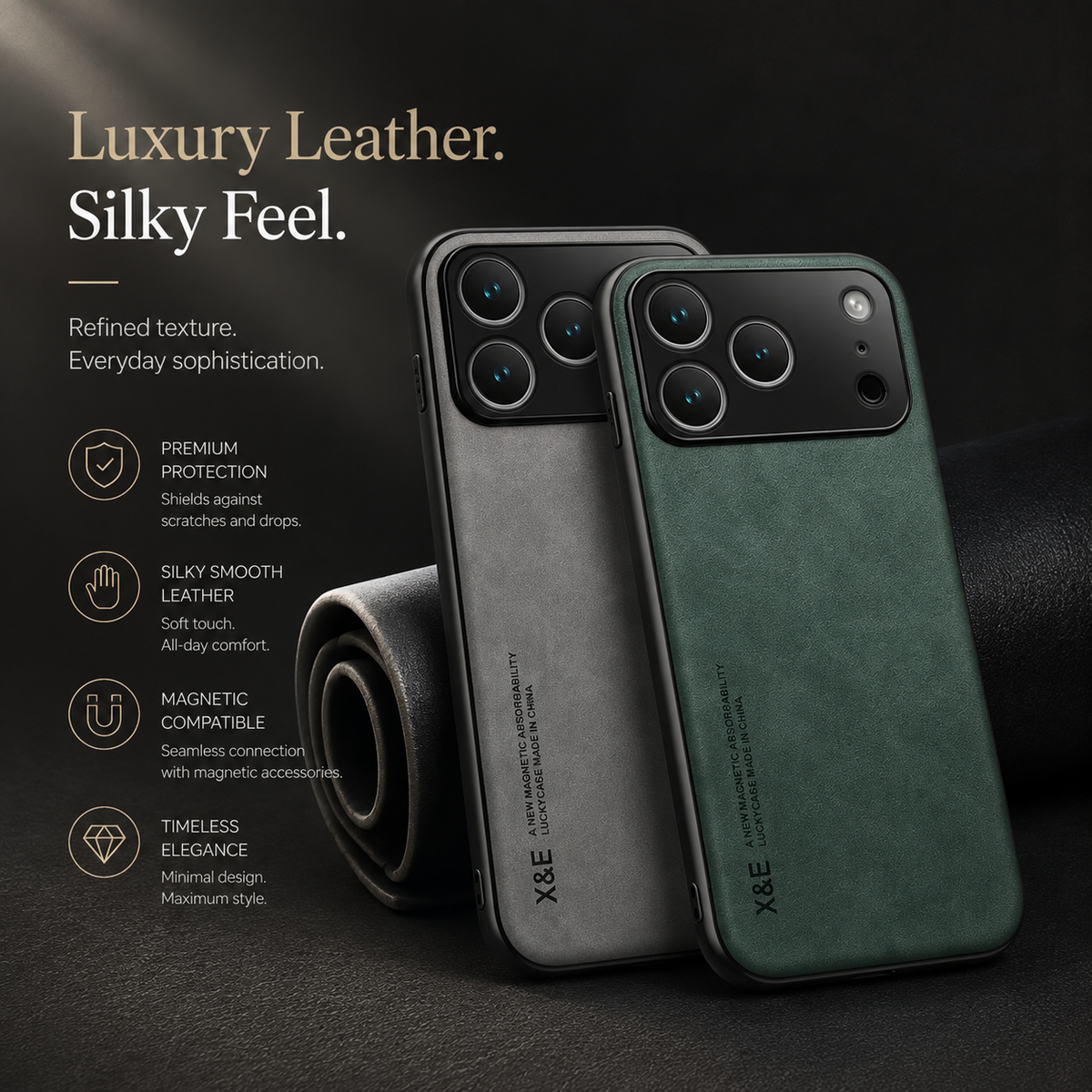 Premium iPhone Case Magnetic Shockproof Protective Cover Car Holder Compatible Anti Fingerprint Anti Scratch Non Slip Slim Reinforced Bumper Full Coverage