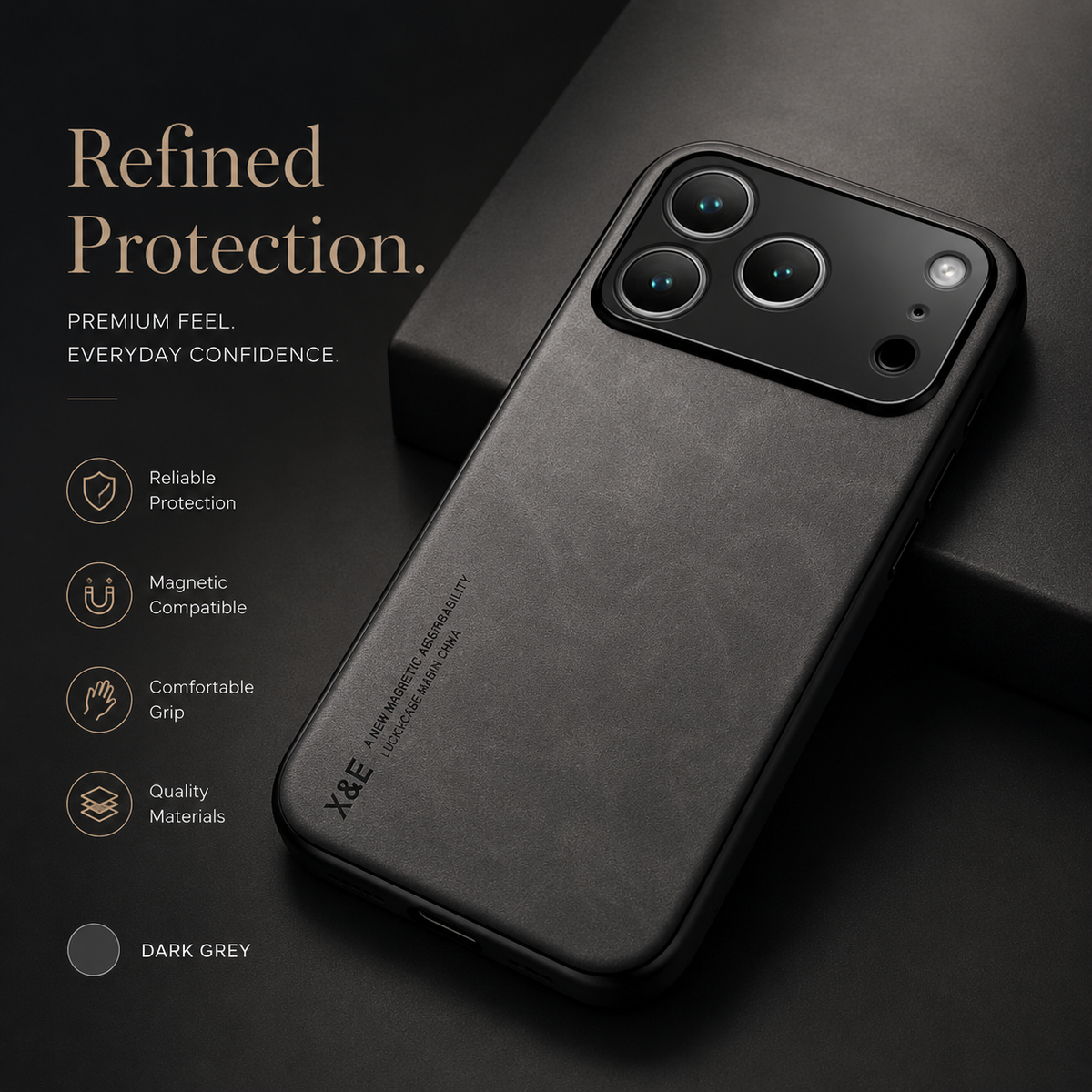 Premium iPhone Case Magnetic Shockproof Protective Cover Car Holder Compatible Anti Fingerprint Anti Scratch Non Slip Slim Reinforced Bumper Full Coverage