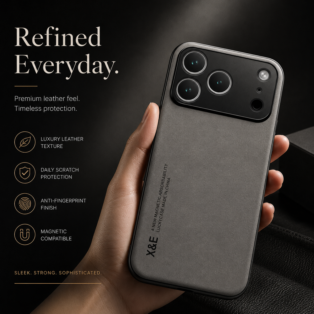 Premium iPhone Case Magnetic Shockproof Protective Cover Car Holder Compatible Anti Fingerprint Anti Scratch Non Slip Slim Reinforced Bumper Full Coverage