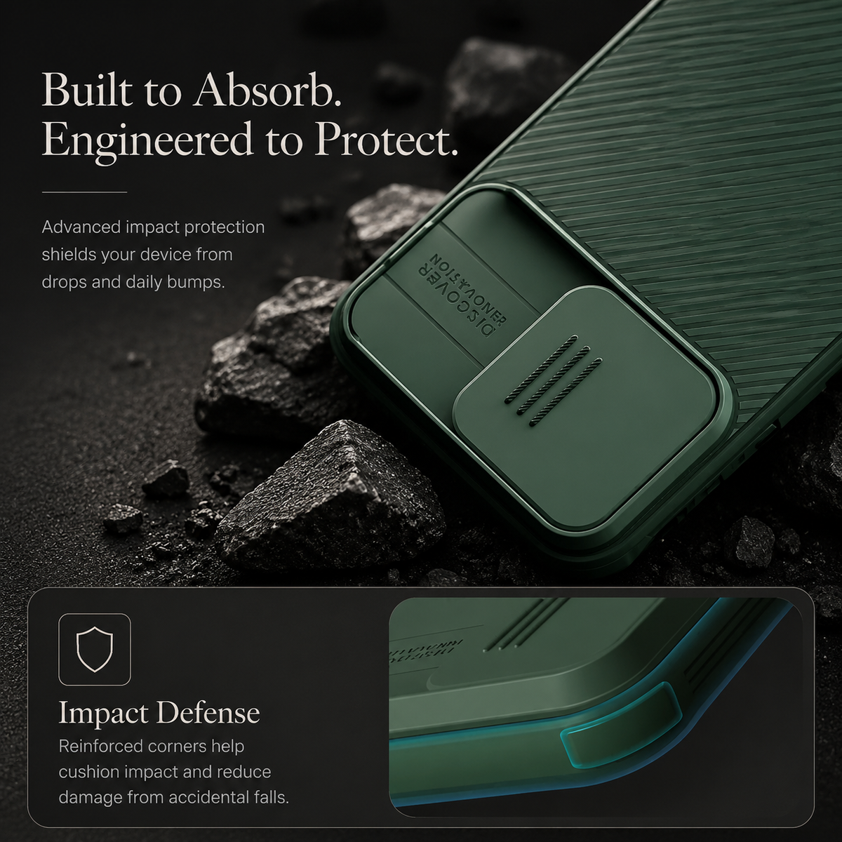 Premium iPhone Case Magnetic Shockproof Sliding Camera Cover PC TPU Dual Layer Anti Scratch Anti Slip Protective Casing Rugged Full Coverage Dustproof