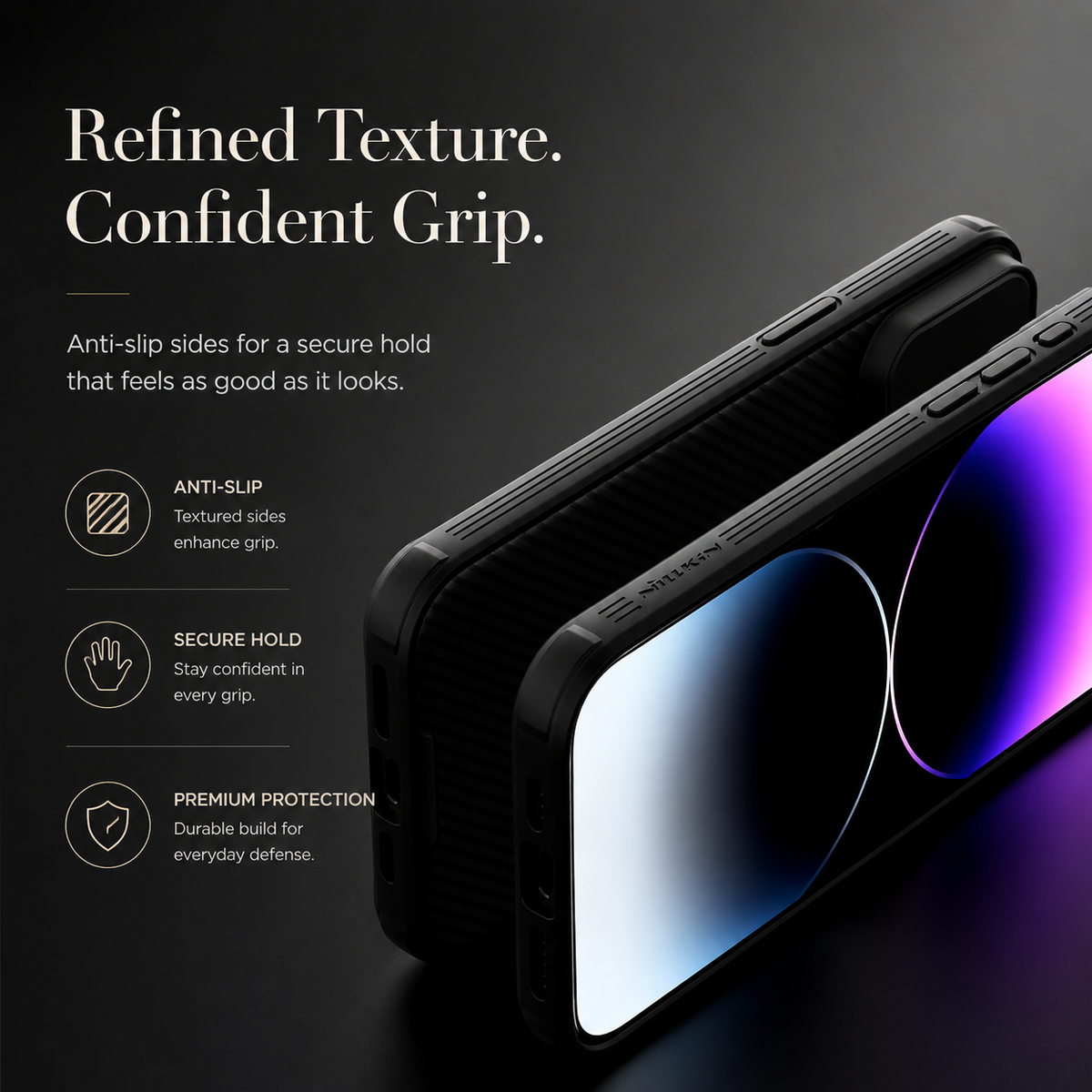 Premium iPhone Case Magnetic Shockproof Sliding Camera Cover PC TPU Dual Layer Anti Scratch Anti Slip Protective Casing Rugged Full Coverage Dustproof