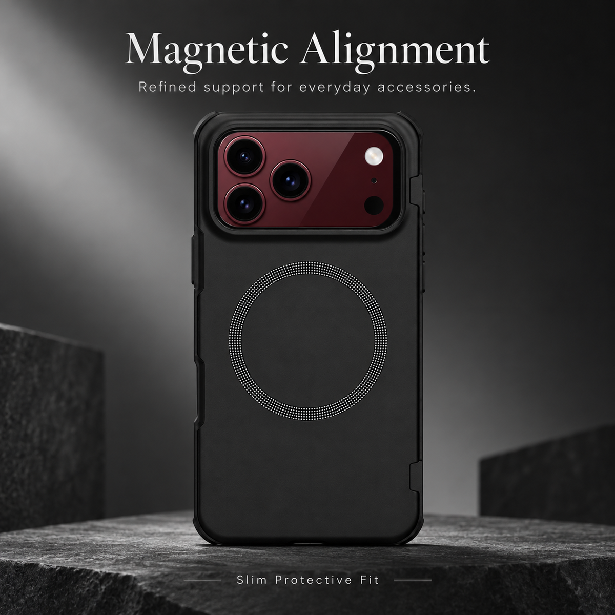 Premium iPhone Case Magnetic Spring Hinge Protection Tempered Glass Foldable Cover Shockproof Hard PC MagSafe Slim Durable Full Protective Phone Cover Case