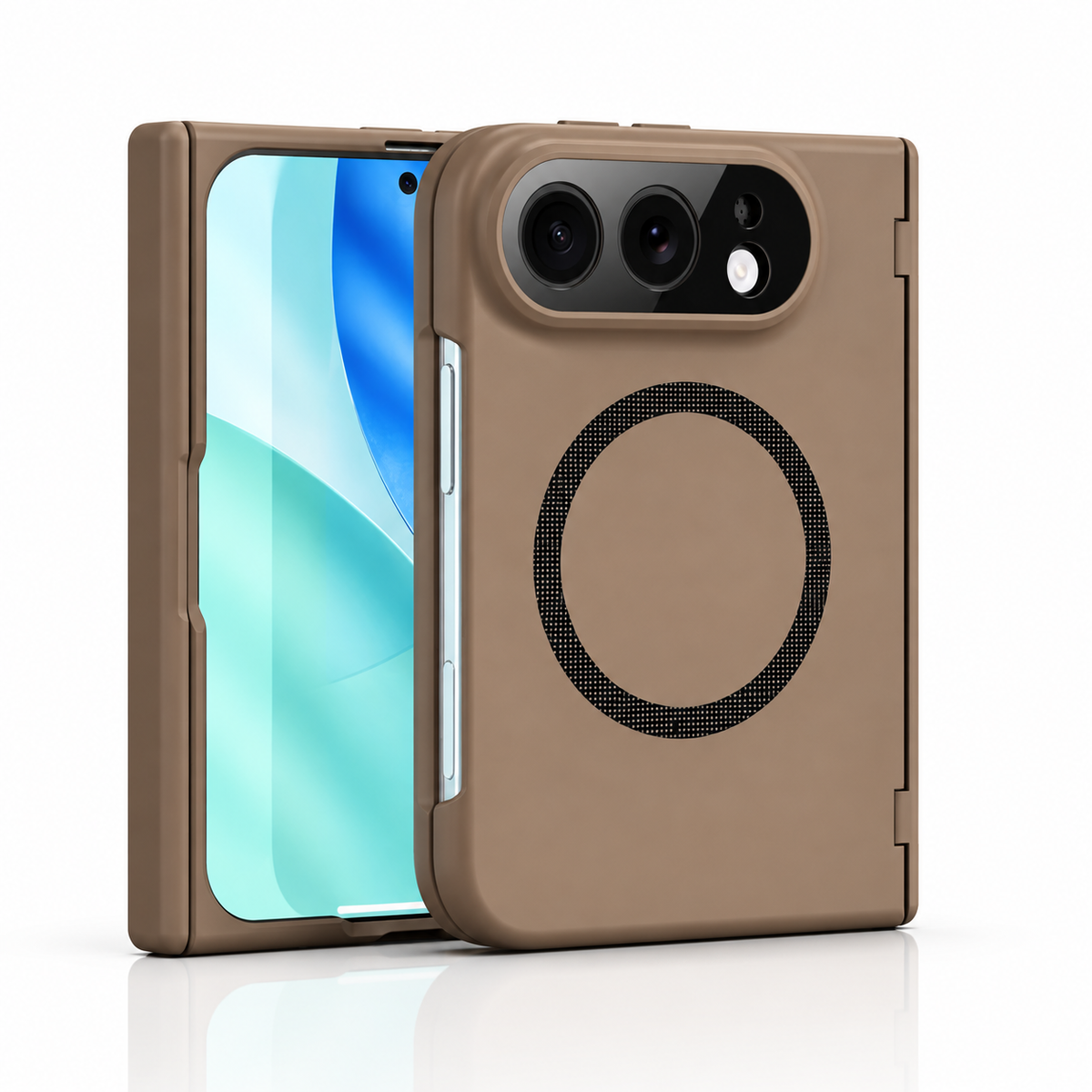 Premium iPhone Case Magnetic Spring Hinge Protection Tempered Glass Shockproof Hard PC MagSafe Slim Durable Anti Drop Full Protective Phone Cover Case