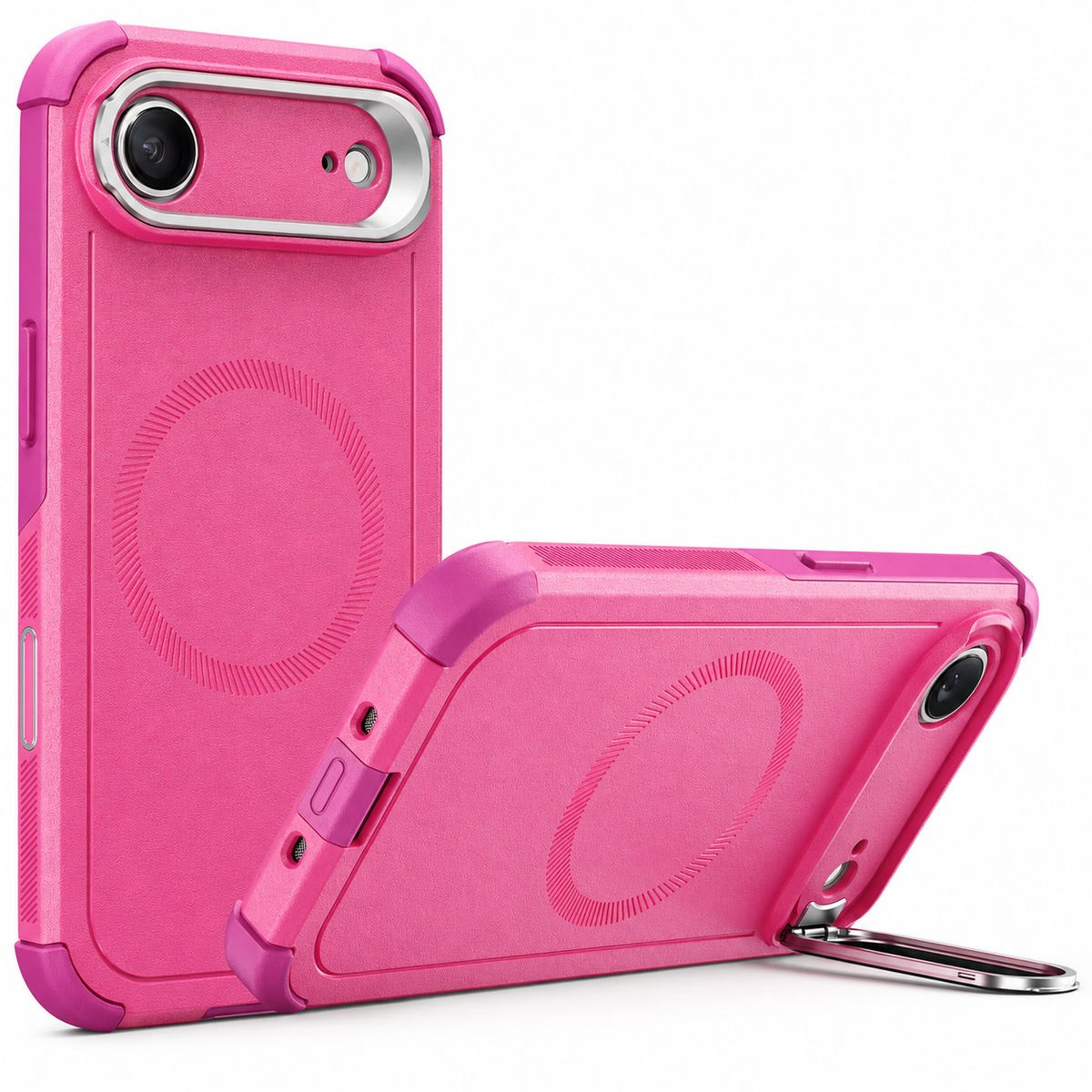 Premium iPhone Case Magnetic Stash Stand Military Grade Shockproof MagSafe Slim Anti Drop Camera Protection Durable Protective Kickstand Phone Cover Case