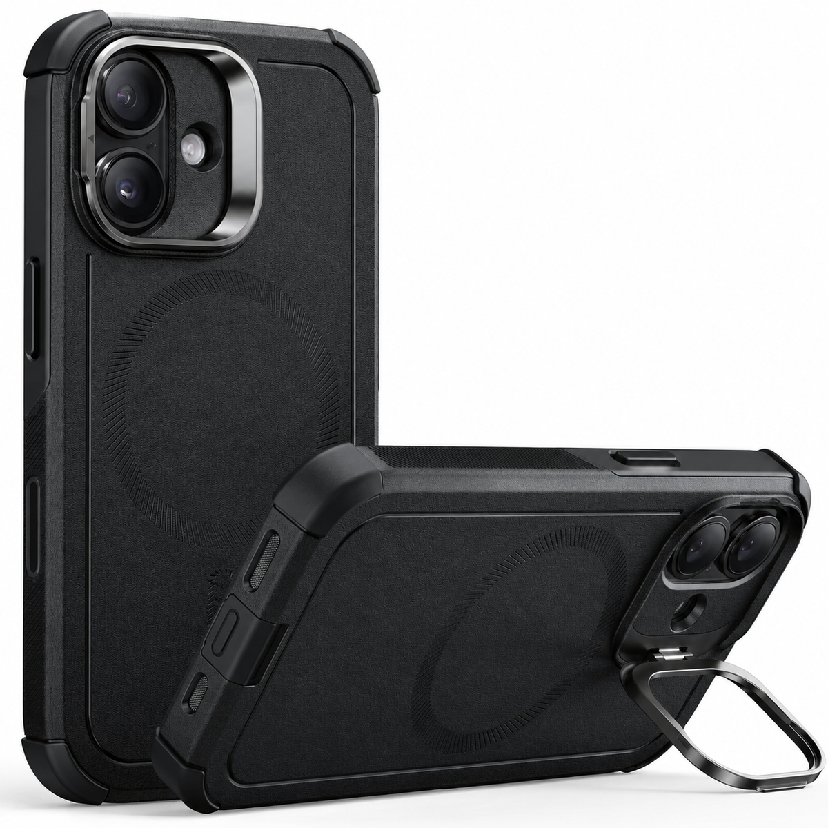 Premium iPhone Case Magnetic Stash Stand Military Grade Shockproof MagSafe Slim Anti Drop Camera Protection Durable Protective Kickstand Phone Cover Case